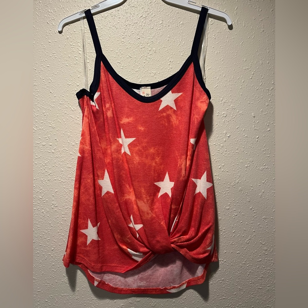 Red USA star tank-top